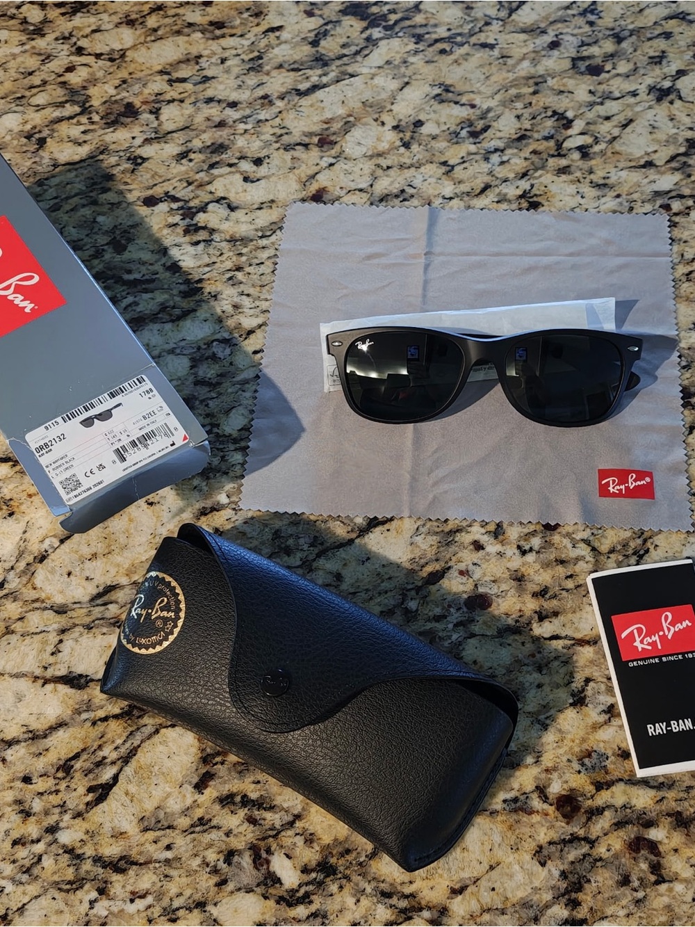 Ray-Ban Black Wayfarer Sunglasses with Dark Lenses